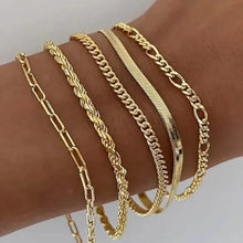 将图片加载到图库查看器，5-Piece: Elegant Multi-Layered Chain Bracelet Set
