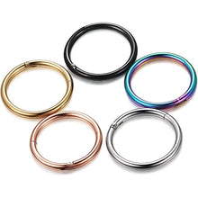 Load image into Gallery viewer, 5-Piece: Stainless Steel Septum Piercing Nose Hoop Ring
