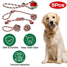 Load image into Gallery viewer, 5-Pieces: Christmas Dog Rope Chew Toys
