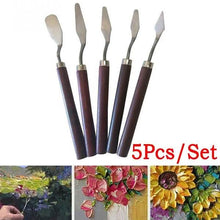 将图片加载到图库查看器，5-Pieces: Palette Steel Oil For Professional Stainless Knife Tool Painting Spatula
