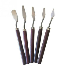 将图片加载到图库查看器，5-Pieces: Palette Steel Oil For Professional Stainless Knife Tool Painting Spatula
