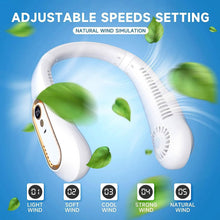 Load image into Gallery viewer, 5 Speeds Adjustable USB Rechargeable Battery Powered Personal Neck Fan
