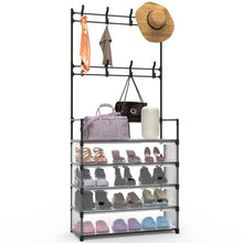 Load image into Gallery viewer, 5-Tier Dustproof Entryway Hall Tree Coat and Shoe Rack
