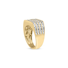 Load image into Gallery viewer, 10K Yellow Gold 1.00 Cttw Diamond Multi Row Mens Ring Band
