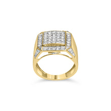 Load image into Gallery viewer, Men's 10K Yellow Gold 2 1/8 Cttw Diamond  Composite Cluster Cocktail Ring Band
