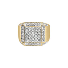 Load image into Gallery viewer, Men's 10K Yellow Gold 2 1/8 Cttw Diamond  Composite Cluster Cocktail Ring Band
