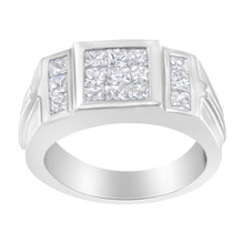 Load image into Gallery viewer, Men's 14K White Gold Diamond Cluster Ring (2 cttw, G-H Color, SI1-SI2 Clarity)
