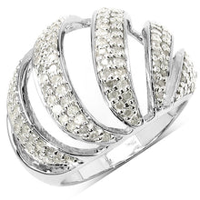 将图片加载到图库查看器，0.98 Carat Genuine White Diamond .925 Sterling Silver Ring
