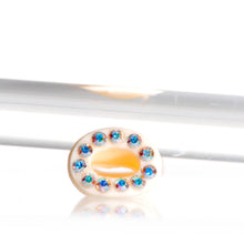 Load image into Gallery viewer, 2G Aurora Gem Flexible Peach Silicone Double Flare Tunnel Plug Set
