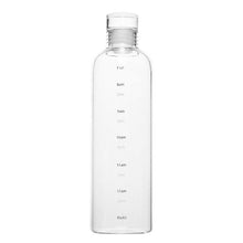 Load image into Gallery viewer, 500ml Glass Water Bottle with Time Marker Transparent Milk Cup Outdoor Sports Portable Leakproof Drink Bottle with Cup Sets Water Bottle Leak-proof Time Scale Print Transparent High  Bottle for Office Water Bottle
