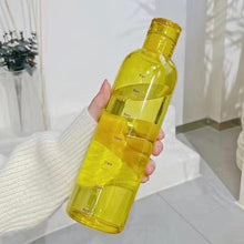Load image into Gallery viewer, 500ml Glass Water Bottle with Time Marker Transparent Milk Cup Outdoor Sports Portable Leakproof Drink Bottle with Cup Sets Water Bottle Leak-proof Time Scale Print Transparent High  Bottle for Office Water Bottle
