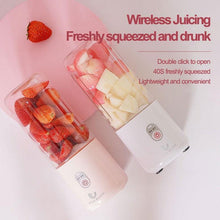 Load image into Gallery viewer, 500Ml Portable Blender 6 Blades Usb Rechargeable Fresh Fruit Juice Mixer Electric Shake Cup Cute Blender Smoothie Ice Crush Cup Electric Juicer Machines Stainless Steel Blade for Smoothies Lemon Orange Lime Fruit USB Rechargeable Mixer

