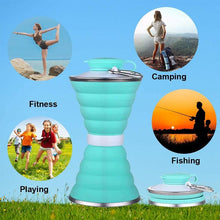 Load image into Gallery viewer, 500ML Silicone Water Bottle Cup Foldable Leak Proof Portable Sports Travel Water Bottles For Outdoor Travel Gym Hiking Reuseable BPA Free Folding Water Bottle
