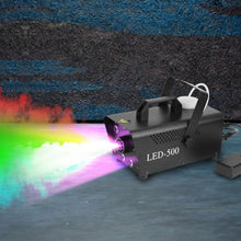Load image into Gallery viewer, 500W Fog Machine 2000CFM Colorful Smoke Machine with 8-Pieces LEDs 5 Lighting Effects 3-Level Brightness
