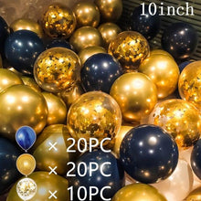 Load image into Gallery viewer, 50/15pcs 10inch Gold Silver Black Metal Latex Confetti Balloons For Wedding Decorations  Birthday Party Decorations Bridal Showers Baby Showers
