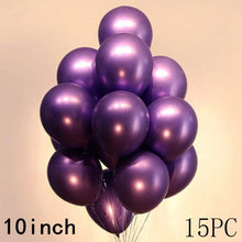 Load image into Gallery viewer, 50/15pcs 10inch Gold Silver Black Metal Latex Confetti Balloons For Wedding Decorations  Birthday Party Decorations Bridal Showers Baby Showers
