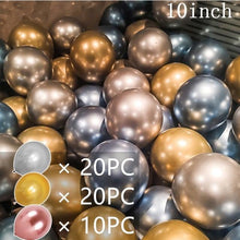 Load image into Gallery viewer, 50/15pcs 10inch Gold Silver Black Metal Latex Confetti Balloons For Wedding Decorations  Birthday Party Decorations Bridal Showers Baby Showers
