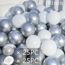 Load image into Gallery viewer, 50/15pcs 10inch Gold Silver Black Metal Latex Confetti Balloons For Wedding Decorations  Birthday Party Decorations Bridal Showers Baby Showers
