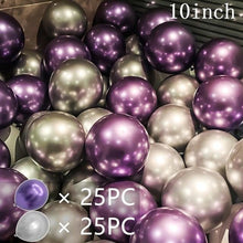 Load image into Gallery viewer, 50/15pcs 10inch Gold Silver Black Metal Latex Confetti Balloons For Wedding Decorations  Birthday Party Decorations Bridal Showers Baby Showers

