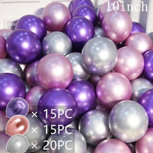 Load image into Gallery viewer, 50/15pcs 10inch Gold Silver Black Metal Latex Confetti Balloons For Wedding Decorations  Birthday Party Decorations Bridal Showers Baby Showers
