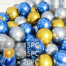 Load image into Gallery viewer, 50/15pcs 10inch Gold Silver Black Metal Latex Confetti Balloons For Wedding Decorations  Birthday Party Decorations Bridal Showers Baby Showers
