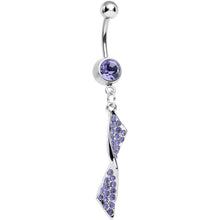 将图片加载到图库查看器，Purple Gem Brilliant Twist Dangle Belly Ring
