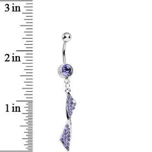 将图片加载到图库查看器，Purple Gem Brilliant Twist Dangle Belly Ring
