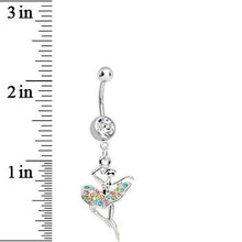 将图片加载到图库查看器，Clear Gem Multi Colored Tutu Ballerina Dangle Belly Ring

