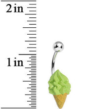 Load image into Gallery viewer, Beat the Heat Soft Serve Pistachio Ice Cream Cone Belly Ring
