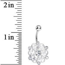 Load image into Gallery viewer, Clear Gem Princess Star Petals Flower Belly Ring
