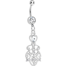 将图片加载到图库查看器，Clear Gem Elegant Equality Dangle Belly Ring
