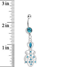Load image into Gallery viewer, Aqua Gem Elegant Equality Dangle Belly Ring
