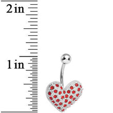 Load image into Gallery viewer, Jazzy Joy Red Gem Heart Belly Ring
