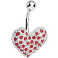 Load image into Gallery viewer, Jazzy Joy Red Gem Heart Belly Ring
