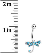 将图片加载到图库查看器，Aqua Gem Lazy Dragonfly Belly Ring
