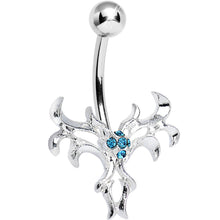 将图片加载到图库查看器，Aqua Gem Exotic Leaves Belly Ring
