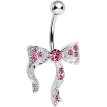 Load image into Gallery viewer, Pink Gem Bewitching Bow Belly Ring
