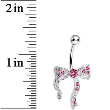 Load image into Gallery viewer, Pink Gem Bewitching Bow Belly Ring
