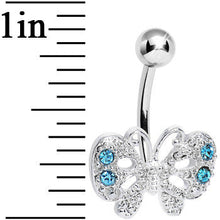 Load image into Gallery viewer, Aqua Gem Enchanting Butterfly Belly Ring
