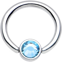 Load image into Gallery viewer, 16G 5/16 Aqua Gem Steel BCR Captive Ring 4mm Flat Disc
