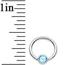 Load image into Gallery viewer, 16G 5/16 Aqua Gem Steel BCR Captive Ring 4mm Flat Disc
