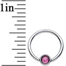 将图片加载到图库查看器，16G 3/8 Purple Gem Disc Titanium BCR Captive Ring
