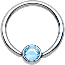 将图片加载到图库查看器，16G 3/8 Aqua Gem Titanium BCR Captive Ring 4mm Flat Disc
