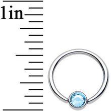 将图片加载到图库查看器，16G 3/8 Aqua Gem Titanium BCR Captive Ring 4mm Flat Disc
