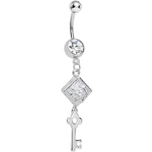 将图片加载到图库查看器，Clear Gem Key to My Diary Dangle Belly Ring
