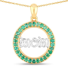 Load image into Gallery viewer, 0.54 Carat Genuine Emerald .925 Sterling Silver Pendant
