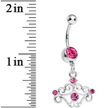 Load image into Gallery viewer, Pink Gem Fancy Swirled Cupcake Dangle Belly Ring
