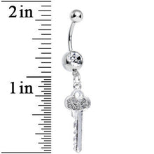 将图片加载到图库查看器，Clear Gem Jazzy Glam Key Dangle Belly Ring
