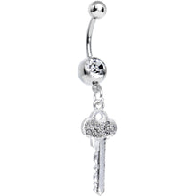 将图片加载到图库查看器，Clear Gem Jazzy Glam Key Dangle Belly Ring
