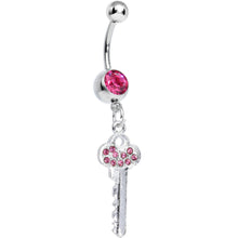将图片加载到图库查看器，Pink Gem Jazzy Glam Key Dangle Belly Ring
